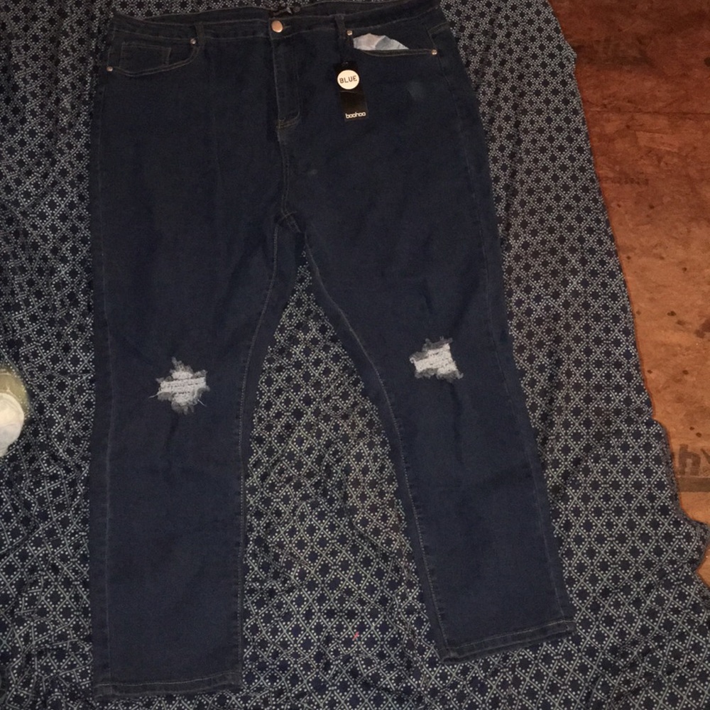 Plus High Waist Distressed Skinny Jean